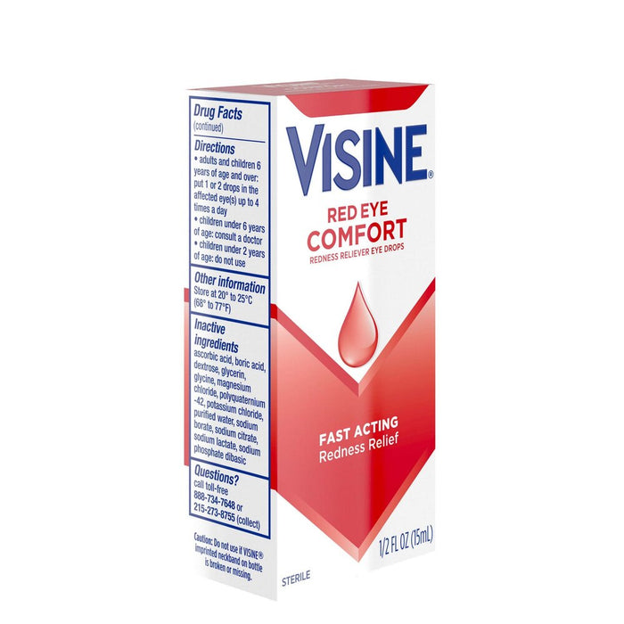 Visine Red Eye Comfort Redness Reliever Eye Drops - 0.5 oz