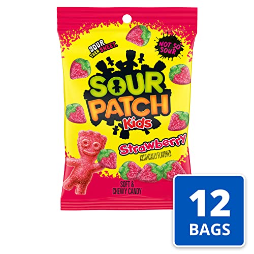 Sour Patch Kids Strawberry Soft and Chewy Candy 8 Oz Bags 12-Pack Wholesale