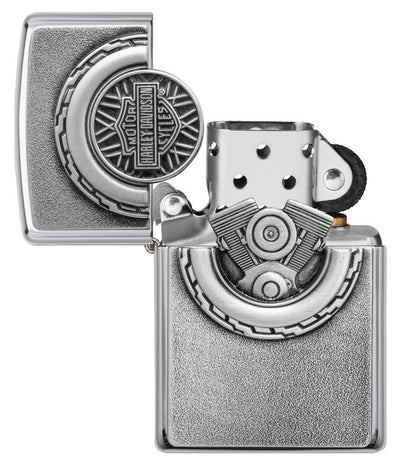 Zippo Harley-Davidson Engine Surprise Emblem Street Chrome Pocket Lighter