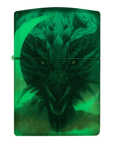 Zippo Mystical Dragon Glow in The Dark Green Matte Pocket Lighter