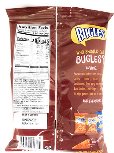 Bugles Chili Cheese Corn Snacks, 3 oz. (Pack of 6)