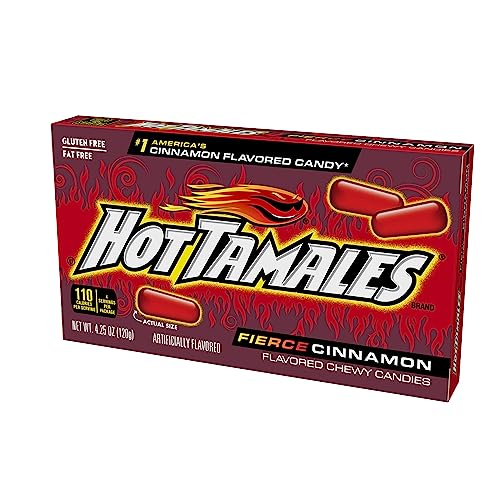 Hot Tamales Fierce Cinnamon Candy, 4.25oz Theater Box, Pack of 12
