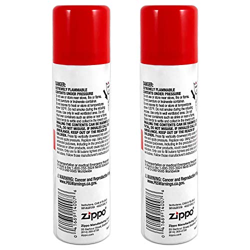Zippo Butane Fuel Twin Pack, 75 ml / 2.5 Ounces Each - Reliable Refill (2-Pack)