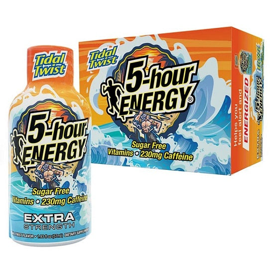 5-hour ENERGY Extra Strength, Tidal Twist Flavor, Fast Acting Energy Shot, 1.93 oz, Convenient Travel Size (Pack of 12)