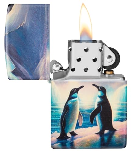 Zippo Chilly Penguin Glow in The Dark Green Matte Lighter - Adorably Cool