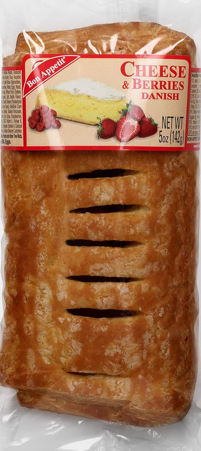 Bon Appetit Cheesy Berry Danish, 5 oz - Sweet Cheese and Berry Pastry (Pack of 8)