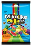 Mike and Ike Mega Mix Candy, 10 Fruity Flavors, 5 Ounce Peg Bag (Pack of 12)