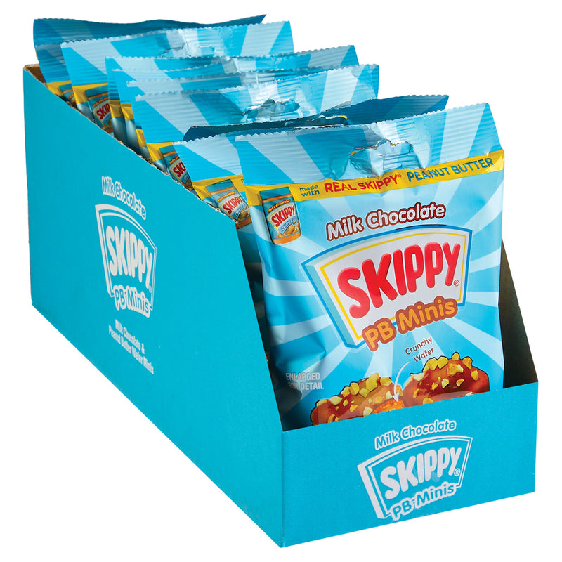 Skippy Milk Chocolate Peanut Butter Minis, Bite-Sized Snacks in 12-Count Display Box, 3oz Each (Pack of 12)