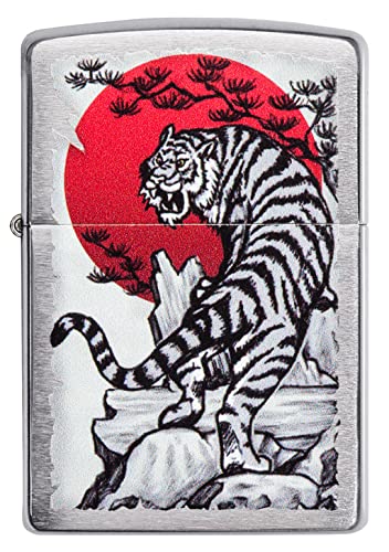 Zippo Majestic Asian Tiger Windproof Pocket Lighter - Vibrant Design