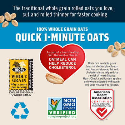 Quaker Quick 1-Minute Oats, 18 Oz