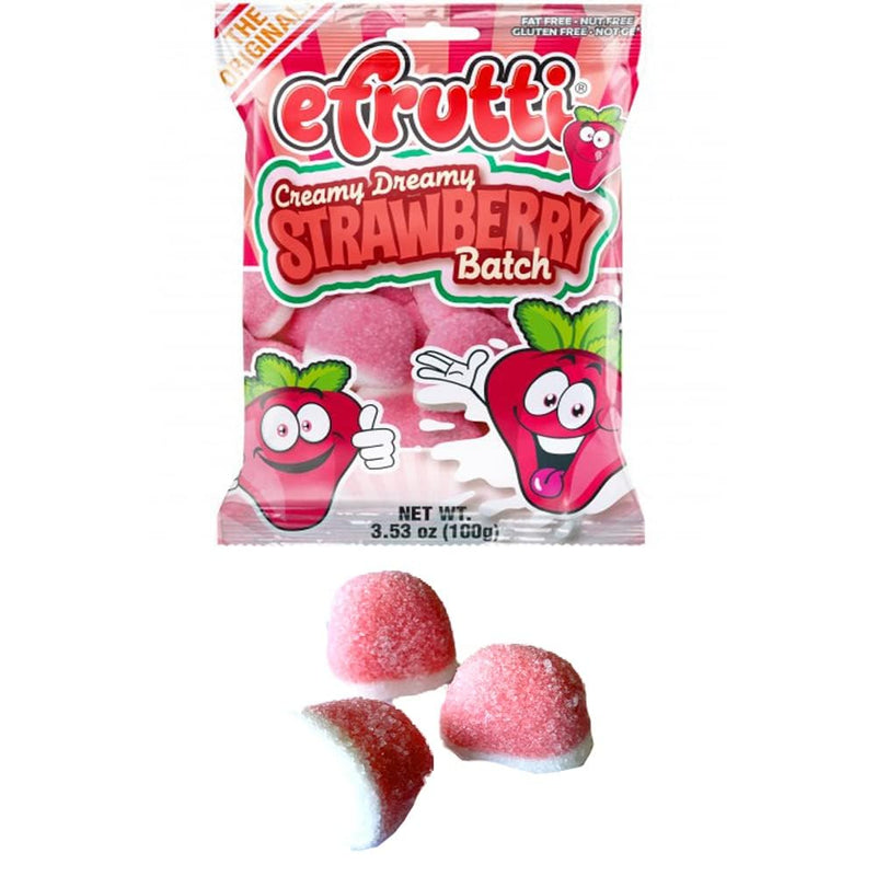 eFrutti Gummi Candy 3.5oz Bags Creamy Dreamy Strawberry Batch (Pack of 12)
