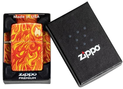 Zippo Fire Design 540 Tumbled Brass Pocket Lighter - Flame Finesse