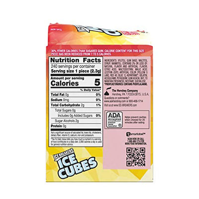 Ice Breakers Ice Cubes Strawberry Lemonade flavored sugar free Chewing Gum, 40 ct Bottle (6 Ct.)