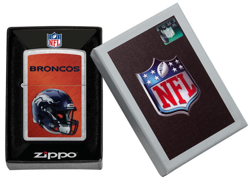 Zippo NFL Denver Broncos Lighter – Windproof, Refillable Design, Officially Licensed Team Logo