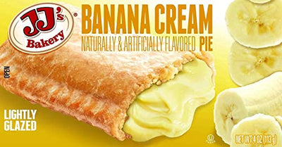 JJ's Bakery Cream Pie Variety Pack Individually Wrapped On The Go Pastry Handheld Snack Pies (Pack of 6)