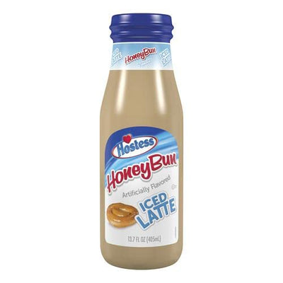 Hostess Iced Latte Flavored 13.7oz Ready to Drink Bottled Coffee (12 Bottles) (Honey Bun)