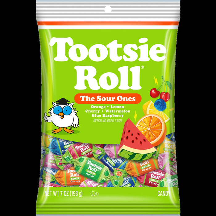 Tootsie Fruit Chews Assorted Sour Fruit Flavors Peg Bag 7 oz — verified sold-quantity product image