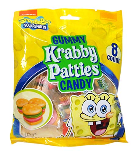 Nickelodeon SpongeBob SquarePants Gummy Krabby Patties, Fun Shaped Fruit Candy, 2.54 oz Bag