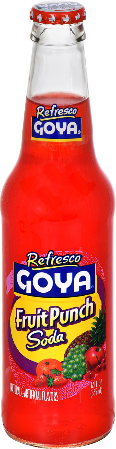 Goya Foods Refresco, Fruit Punch Soda, 12 Fl Oz (Pack of 24)