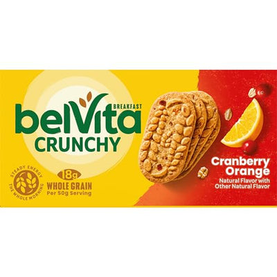 belVita Cranberry Orange Breakfast Biscuits, 8 Packs (4 Biscuits Per Pack)