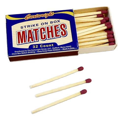 Cartwright, Strike On Box Pocket Matches, Premium Quality, 32 Count, for Fires, Candles, Camping & Outdoors - 10 Pack (1)