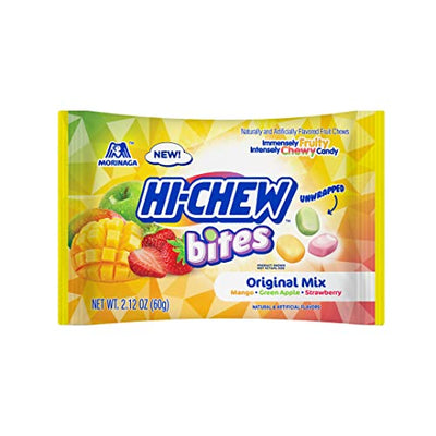 HI-CHEW Bites Bag Original Mix - Mango, Green Apple and Strawberry - 2.12 oz (Pack of 12)