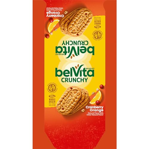 belVita Cranberry Orange Breakfast Biscuits, 8 Packs (4 Biscuits Per Pack)