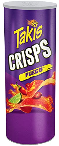 Takis Fuego Crisps, Hot Chili Pepper & Lime Flavored Potato Crisps, 5.5 oz Sharing Tray (Pack of 15)