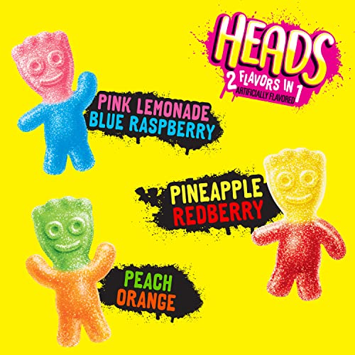 SOUR PATCH KIDS Heads 2 Flavors in 1 Soft & Chewy Candy 8 oz 12-Pack Wholesale