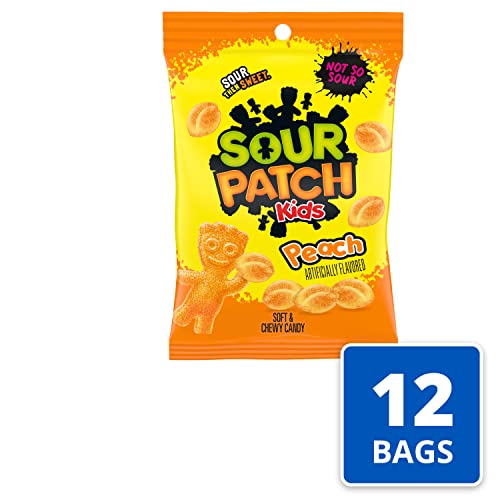 Sour Patch Kids Peach Soft and Chewy Candy 8.07oz Bags 12-Pack Wholesale