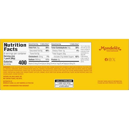 OREO Golden Cakesters Soft Snack Cakes, 8-3.03 oz Snack Packs