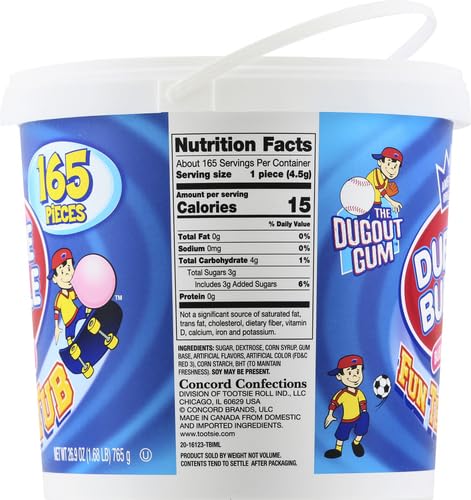 Dubble Bubble 165 Count Tub Bubble Gum