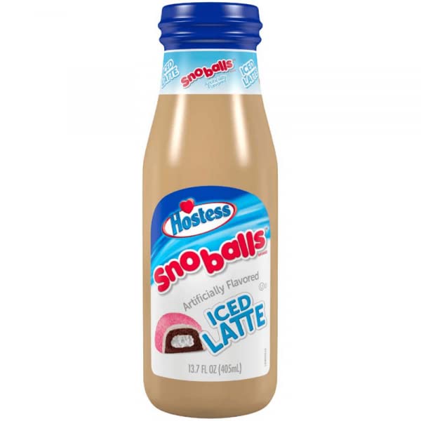 Hostess Iced Latte Flavored 13.7oz Ready to Drink Bottled Coffee (12 Bottles) (Sno Ball)