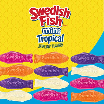 SWEDISH FISH Mini Tropical Soft & Chewy Candy, 8 Ounce (Pack of 12)