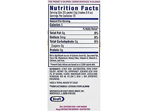 Crystal Light On-the-Go Iced Tea Mix Refreshing Sugar-Free Lemon Flavor 30-Count Wholesale