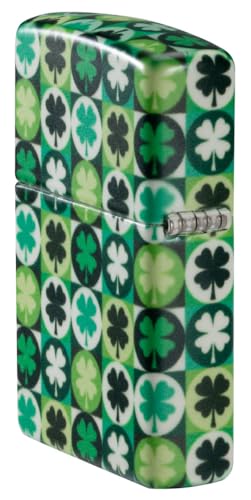 Zippo Lucky Clover Glow in The Dark Green Matte Pocket Lighter - Fortune&