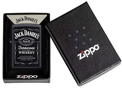 Zippo Jack Daniels Black Matte Texture Lighter - Stylish & Officially Branded