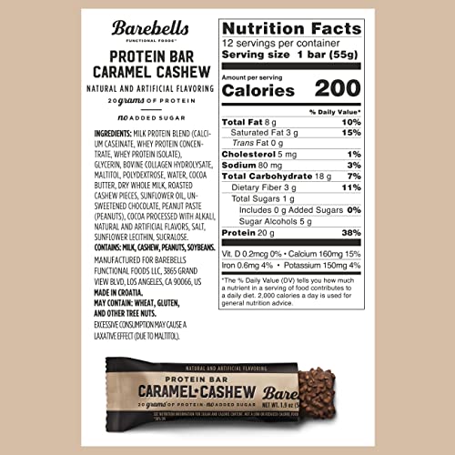 Barebells Caramel Cashew Bar 12 Per Box