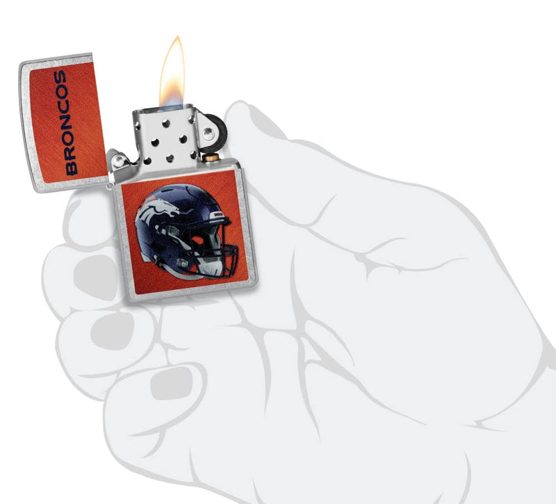 Zippo NFL Denver Broncos Lighter – Windproof, Refillable Design, Officially Licensed Team Logo