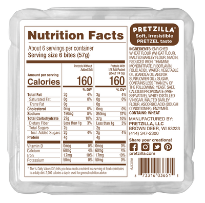 Pretzilla Soft Bites Tub Pretzels 12.3 oz 08ct