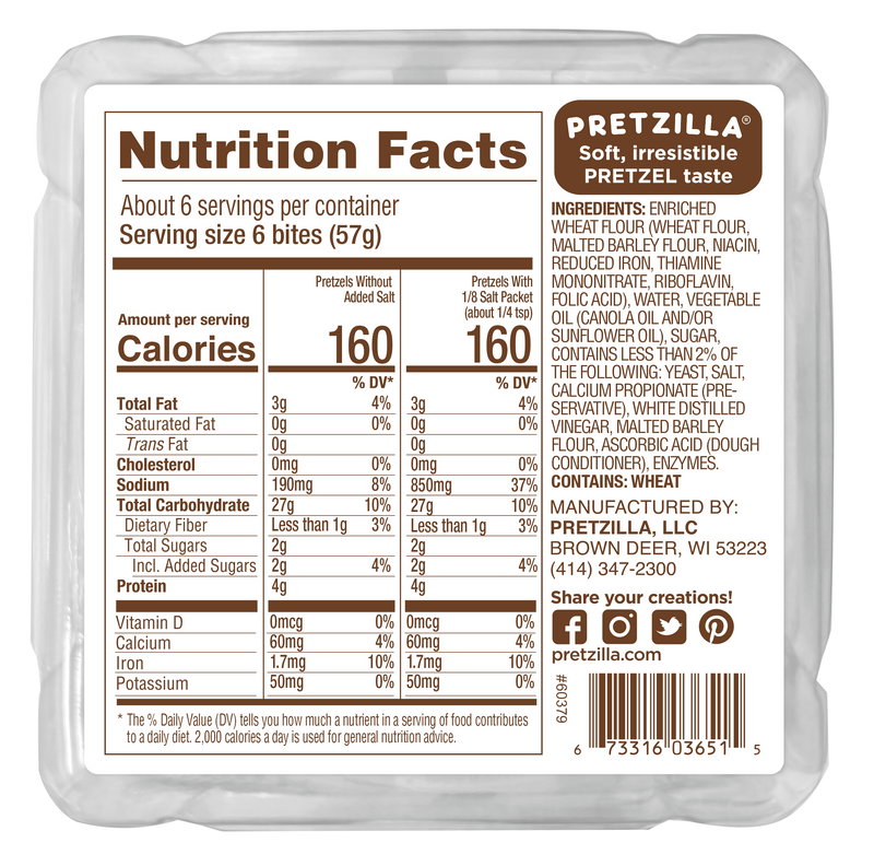 Pretzilla Soft Bites Tub Pretzels 12.3 oz 08ct