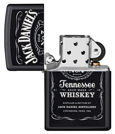 Zippo Jack Daniels Black Matte Texture Lighter - Stylish & Officially Branded