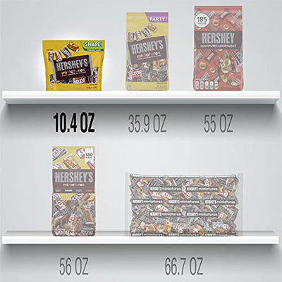 HERSHEY'S Miniatures Assorted Chocolate Candy Bars, Individually Wrapped, 10.4 oz Share Bag