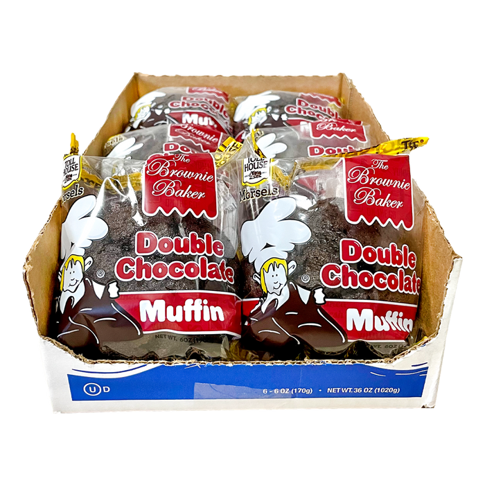 The Brownie Baker Double Chocolate Muffins 6-Pack Wholesale