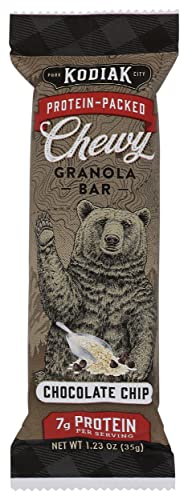 Kodiak Protein Packed Chewy Chocolate Chip Granola Bars, Non GMO, No Artificial Preservatives or Additives, Guilt Free, 6.17 Ounce (Pack of 12)