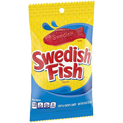 SWEDISH FISH Soft & Chewy Candy, 8 oz Bags (Pack of 12)