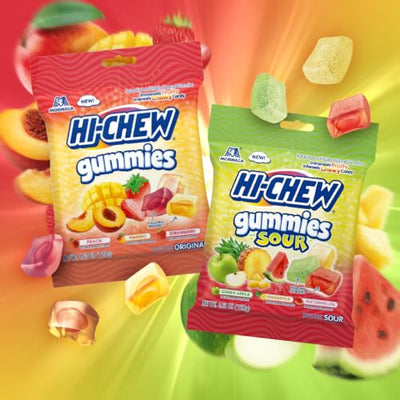 HI-CHEW Gummies Original Mix - Mango, Peach, Strawberry - Soft & Chewy Fruity Candy 4.23 oz (Pack of 10)