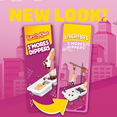 Lunchables S'mores Dippers Snack Pack with Honey Graham Sticks (Milk Chocolate Chips & Marshmallow Creme, 12 ct Pack, 2.3 oz Trays)