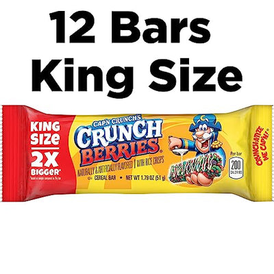 Cap'n Crunch Quaker King Size Treat Bars, Crunch Berry Flavor, 12 Count