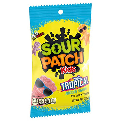 SOUR PATCH KIDS Tropical Soft & Chewy Candy 8 oz Bags (Pack of 12)